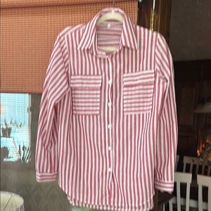 Red and White Striped Kids Shirt